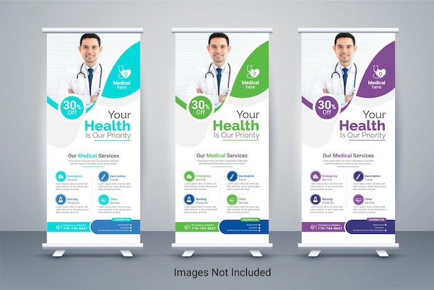 Medical Health Care Roll Up Banner Stand Banner template