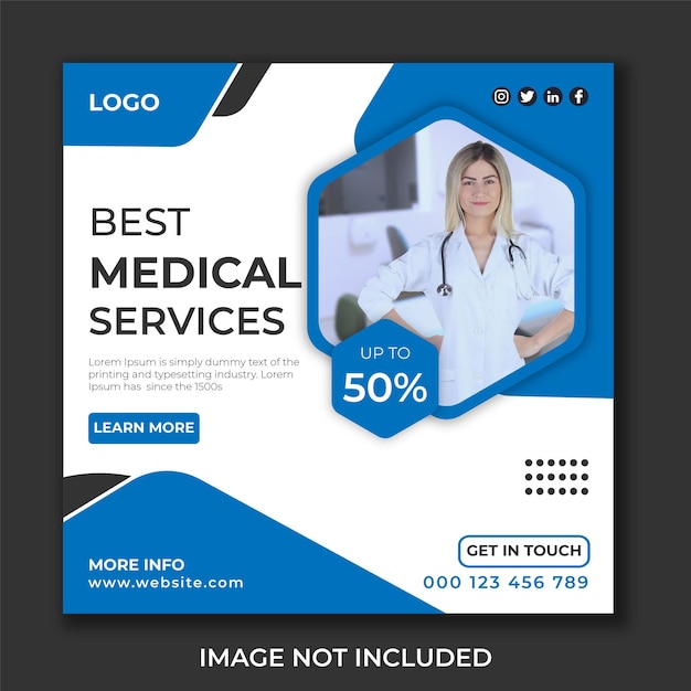 Medical health care social media and banner template