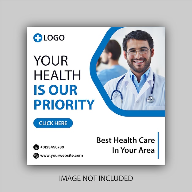 Medical health care social media post template