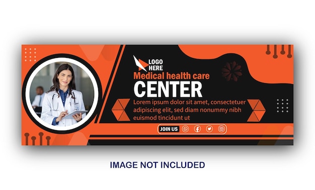 Medical health care web banner and hospital facebook cover or social media cover template