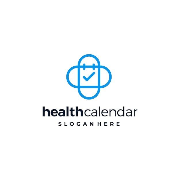 Medical Health Doctor Calendar Time Schedule Solutions Logo Design Inspiration