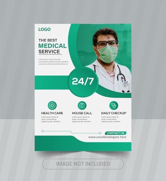 Medical health flyer design template dental clinic presentation brochure poster