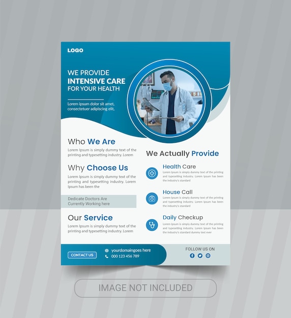 Medical health flyer design template dental clinic presentation brochure poster