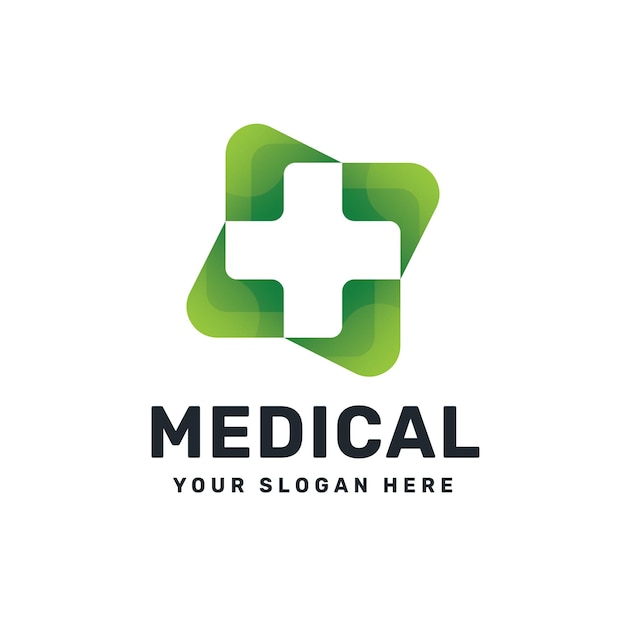 medical health plus line logo design