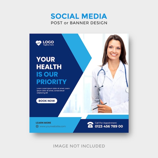 Medical health social media post template