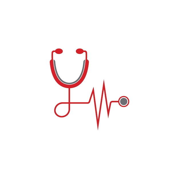 Medical health vector health logo with cross and stethoscope icon symbol