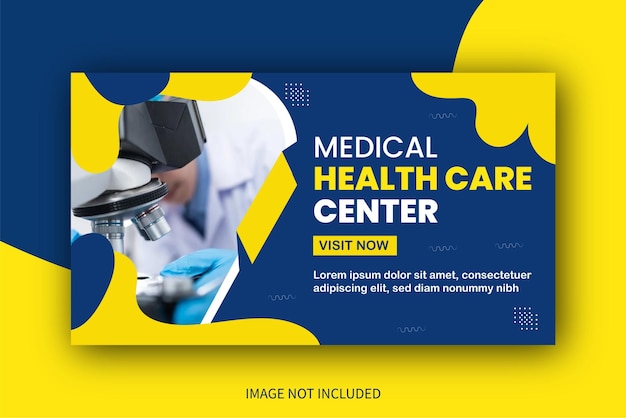 Medical healthcare banner cover youtube thumbnail and video cover thumbnail web banner template