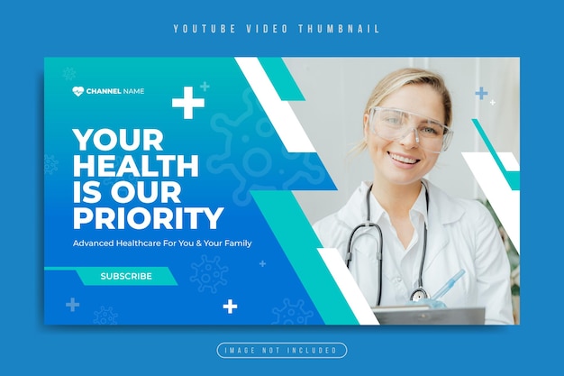 Medical healthcare business marketing web banner and youtube video thumbnail