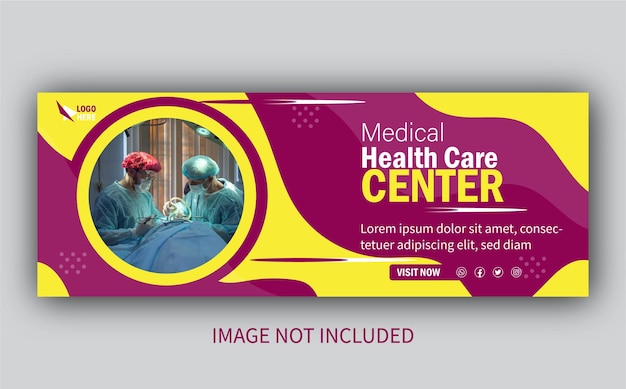 Medical healthcare center Facebook cover design web banner social media post template