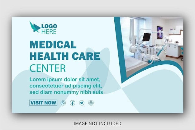 Medical healthcare center hospital you tube thumbnail design poster cover social media web banner