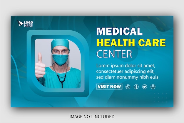 Medical healthcare center web and video thumbnail banner design cover you tube social media post