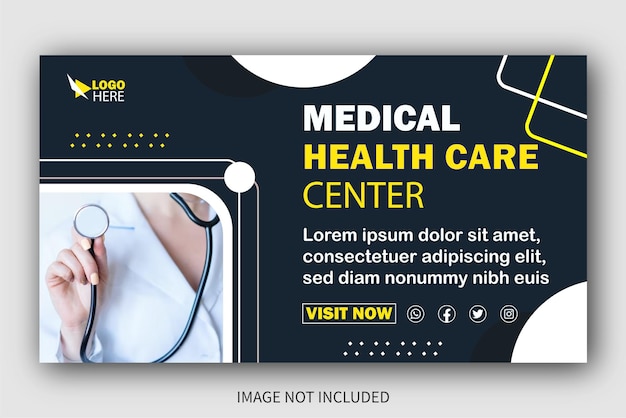 Medical healthcare center web and video thumbnail banner design cover you tube social media post