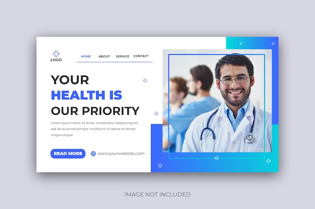 Medical healthcare consultation Landing Page Web Banner Template Design