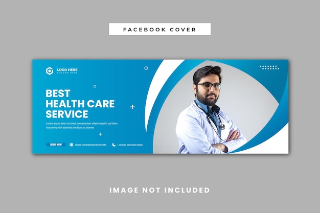 Medical healthcare creative Facebook or social media cover design template