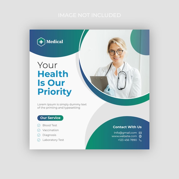 Medical healthcare dental social media post and banner premium vector