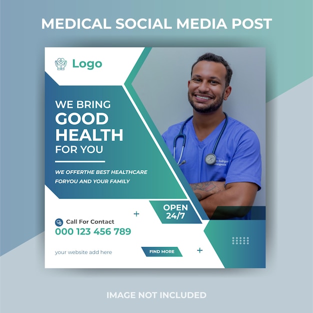 Medical healthcare digital marketing social media post design