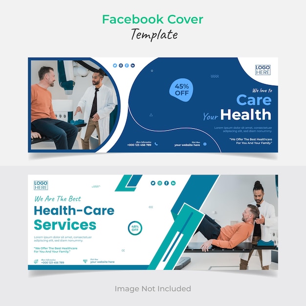 Medical healthcare facebook cover design and web banner design template