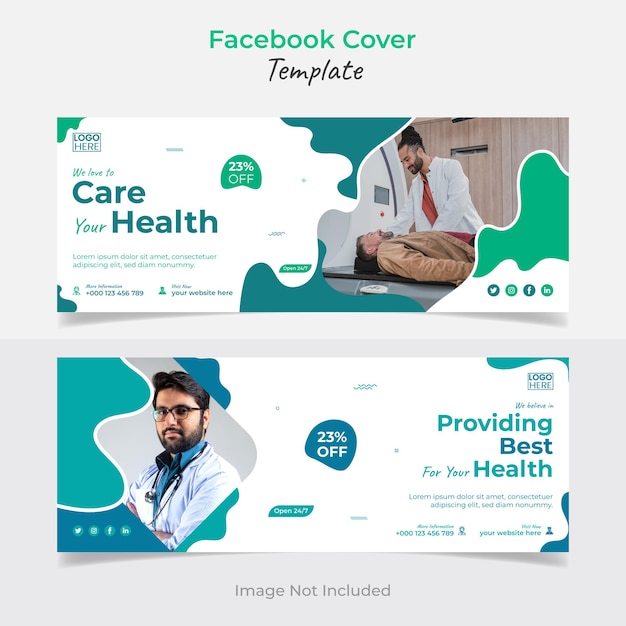 Medical healthcare facebook cover design and web banner design template