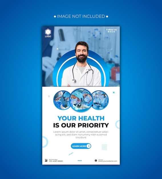 Medical healthcare Facebook or Instagram story template design