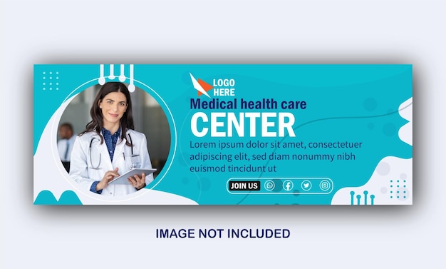 Medical healthcare Facebook timeline cover Doctor web banner template