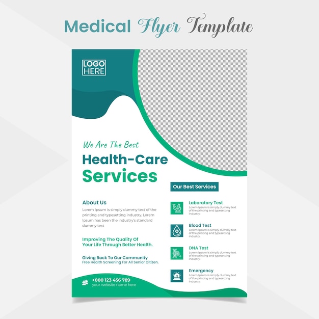 Medical Healthcare flyer and brochure cover page template design