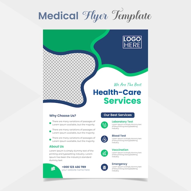 Medical and healthcare flyer and poster template design