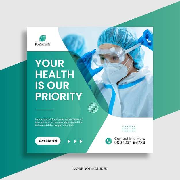 Medical healthcare flyer social media post amp web banner