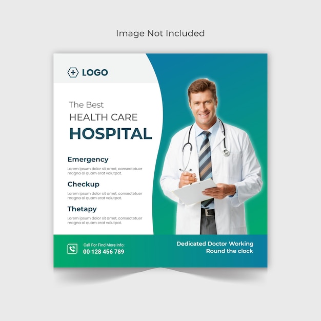 Medical healthcare flyer social media post web promotion banner and Instagram template