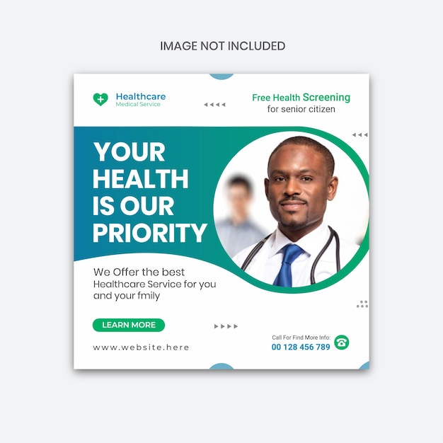 Medical healthcare flyer social media post web promotion banner and instagram template