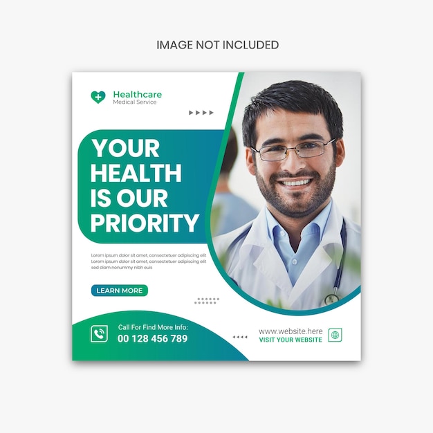 Medical healthcare flyer social media post web promotion banner and instagram template