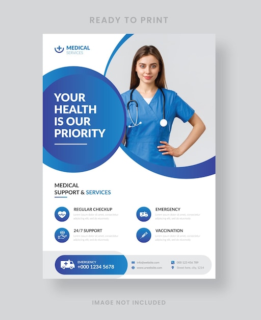 Medical healthcare flyer template design