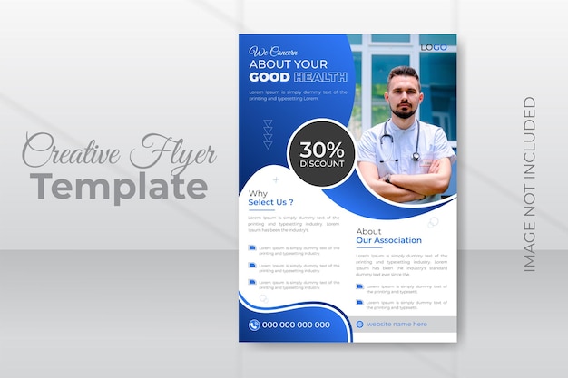 Medical healthcare flyer template for print