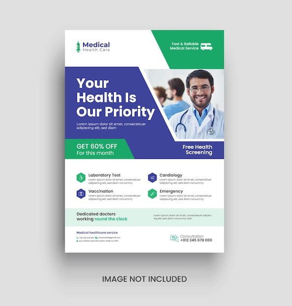 Medical healthcare flyer template