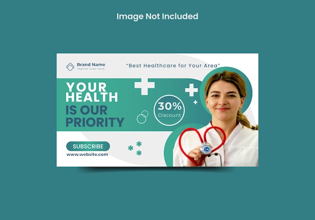 Medical healthcare hospital youtube thumbnail and web banner