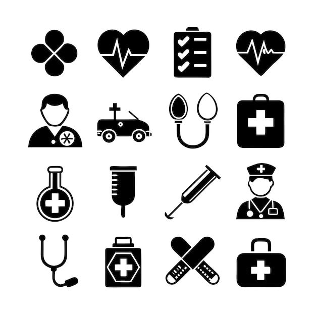 Vector medical and healthcare icon set collection vector illustration