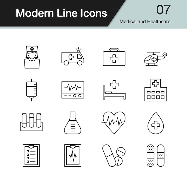 Medical and Healthcare icons.