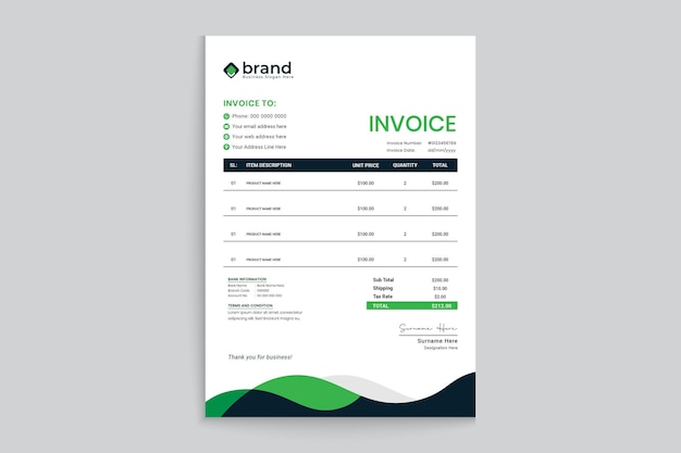 Vector medical healthcare invoice design