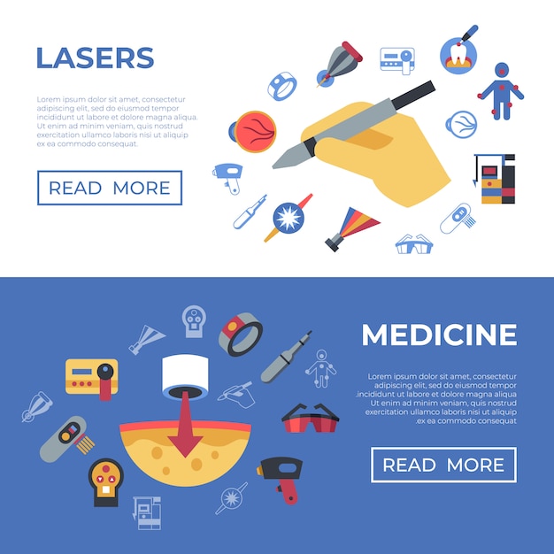 Medical healthcare lasers icons