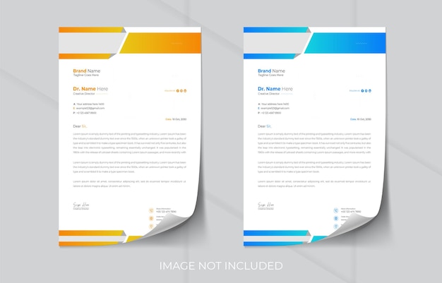 Medical healthcare letterhead design or doctor clinic leaflet design template