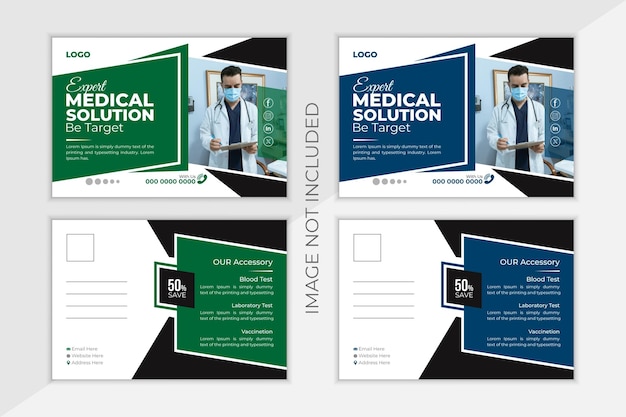 Medical Healthcare Post card Design Modern creative Design Shapes