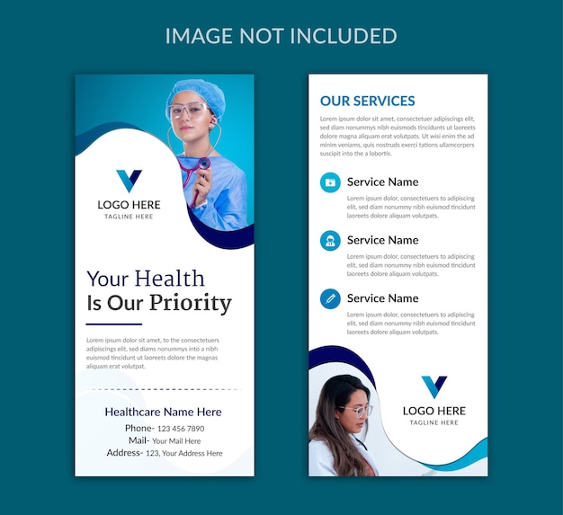 Medical healthcare rack card or dl flyer template