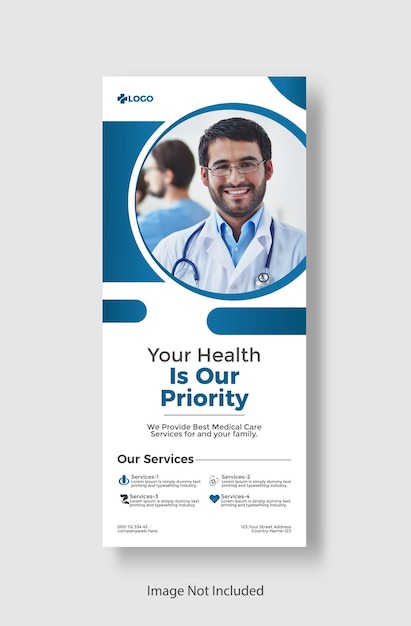 Medical healthcare rollup banner and standee medical healthcare design template