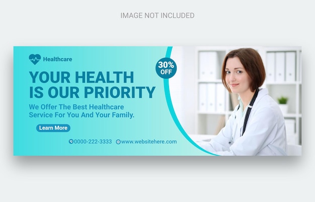 Medical healthcare social media and facebook cover template