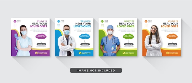 Medical and healthcare social media instagram post template