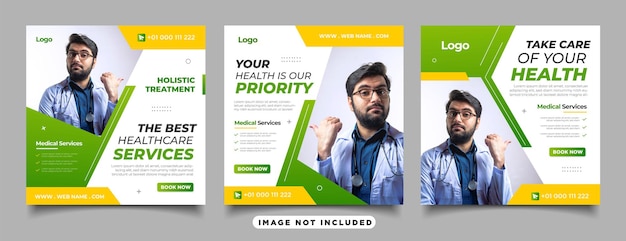 Medical and healthcare for social media post banner template