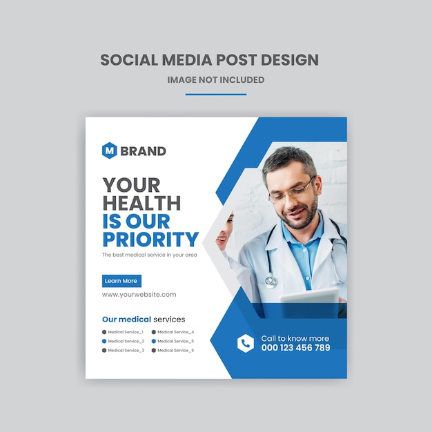 Medical healthcare social media post design premium vector premium vector