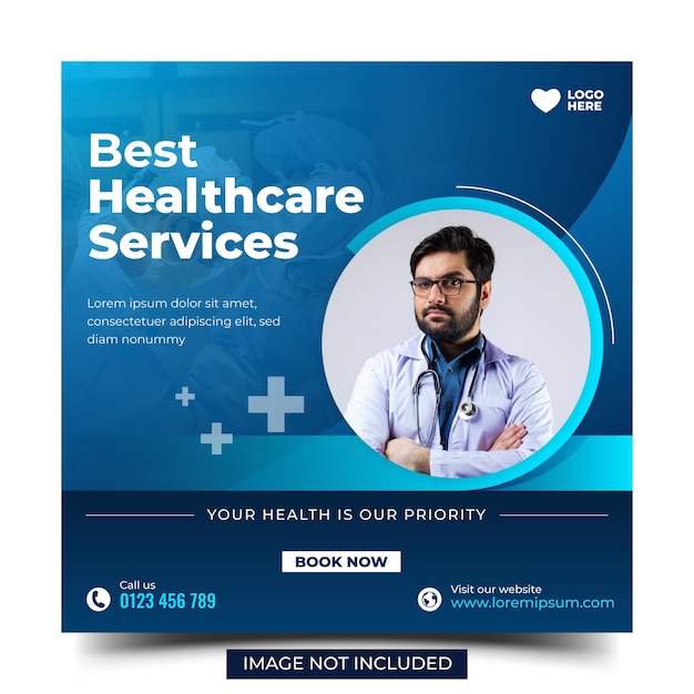 Medical and Healthcare social media post design template