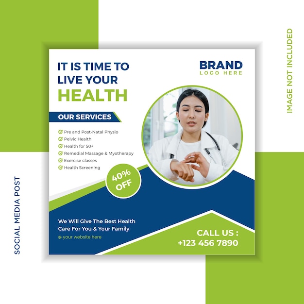 Medical healthcare social media post and web banner