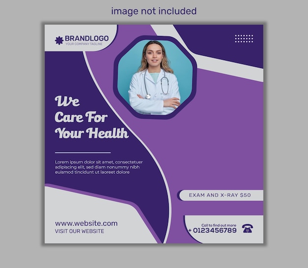 Vector medical healthcare social media post web promotion banner template