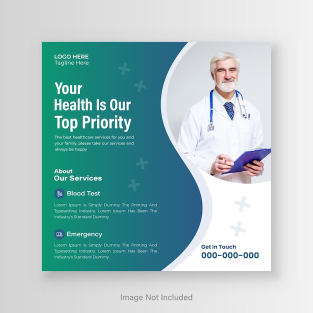 Medical Healthcare Social Media PostBanner Or Template Design